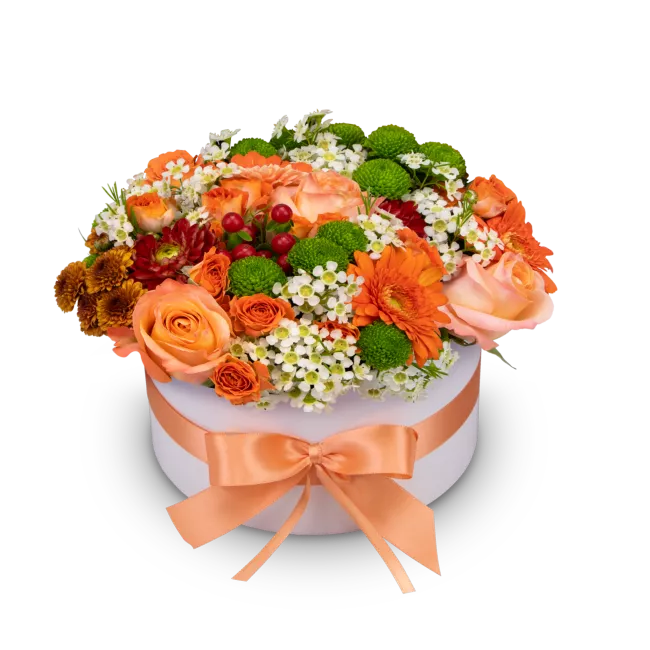 Box oranžových květin